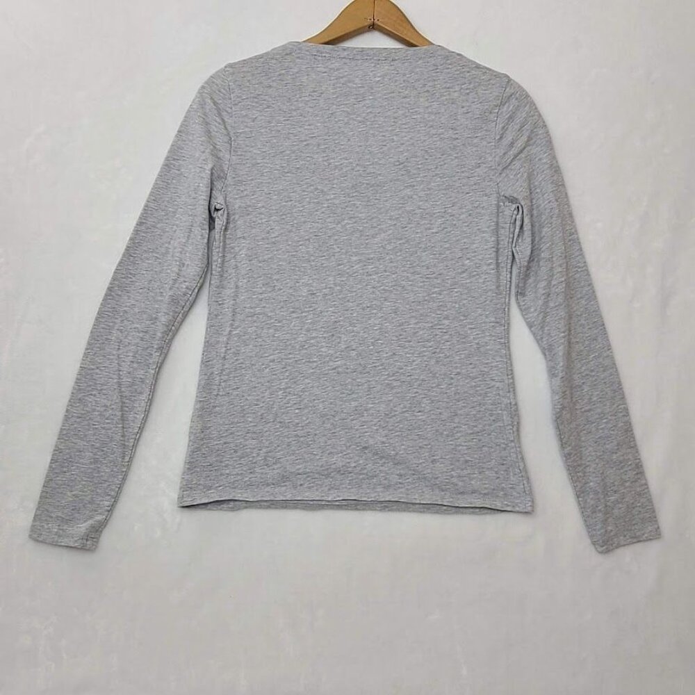 No Boundaries Womens Gray Long Sleeve Top M 8-10 Scoop Neck - Picture 2 of 9